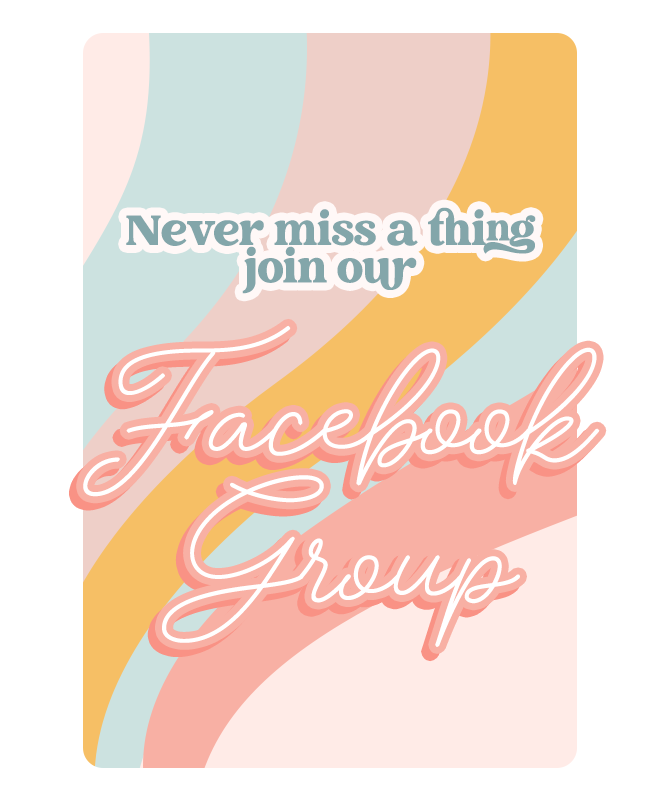 Never miss a thing! Join our Facebook Group 
