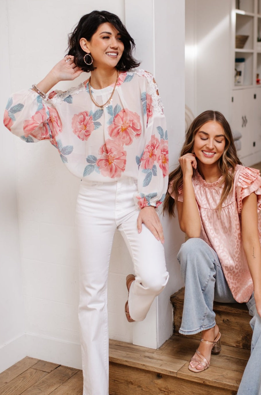 Maisy Floral Blouse in Ivory