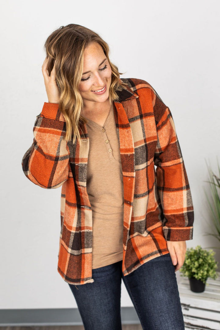 PREORDER | Lucy Plaid Shacket - HARVEST DREAMS