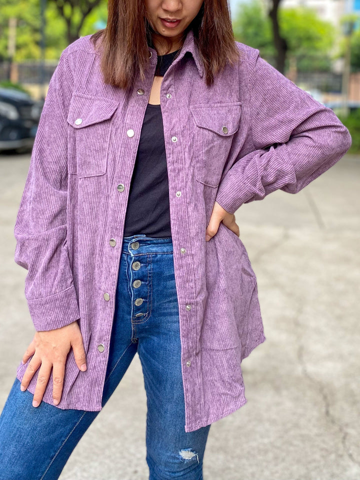 PREORDER: Avery Corduroy Jacket in Purple
