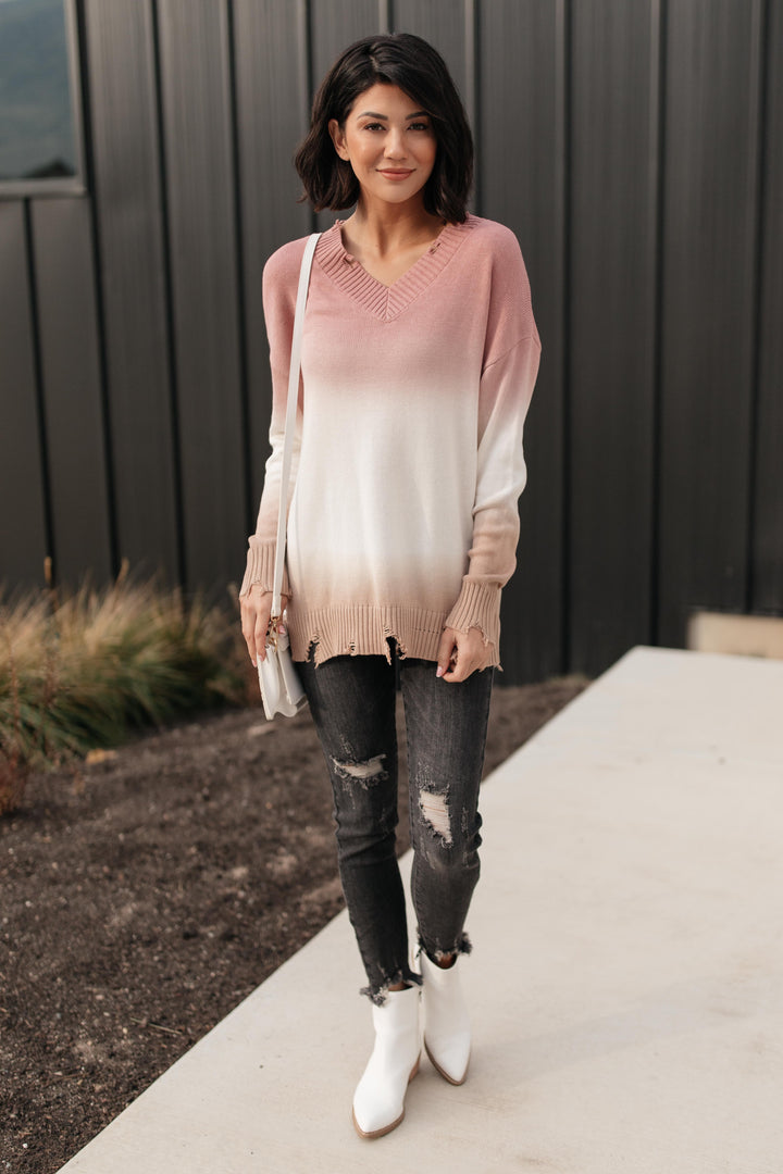 Color Melt Sweater in Mauve