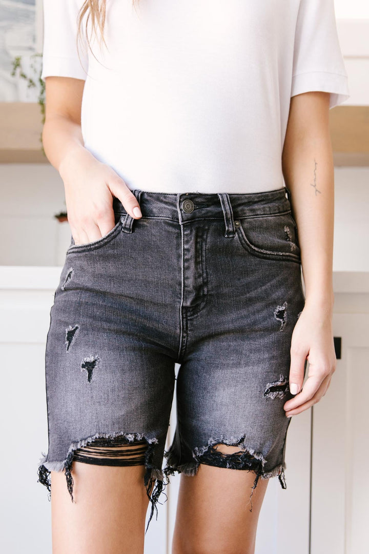Distressed and Destroyed Denim Shorts