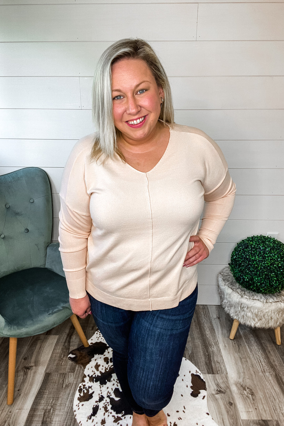 The Best Fall Basic Sweater in Dusty Blush