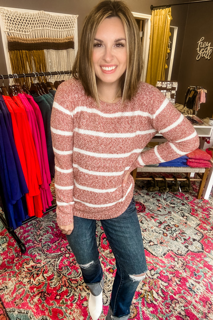 Mauve Stripe Sweater