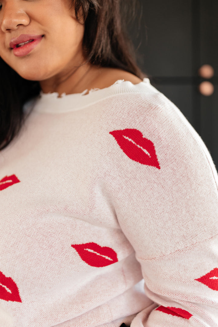 Luscious Lips Top in White