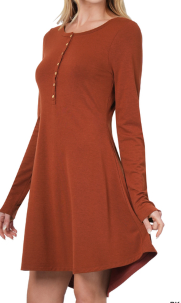 The Henley Harley Dress in Rust
