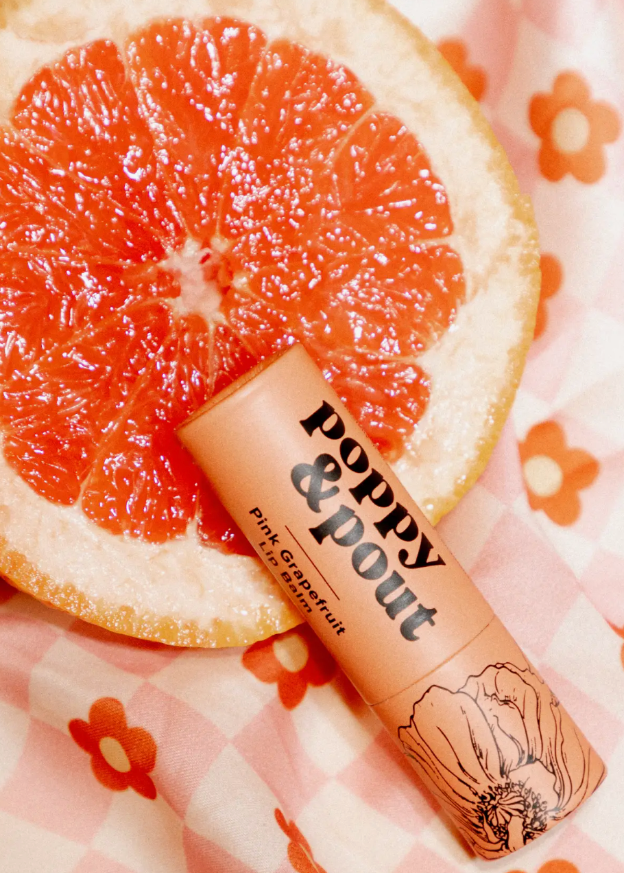 Poppy and Pout Lip Balm, Pink Grapefruit