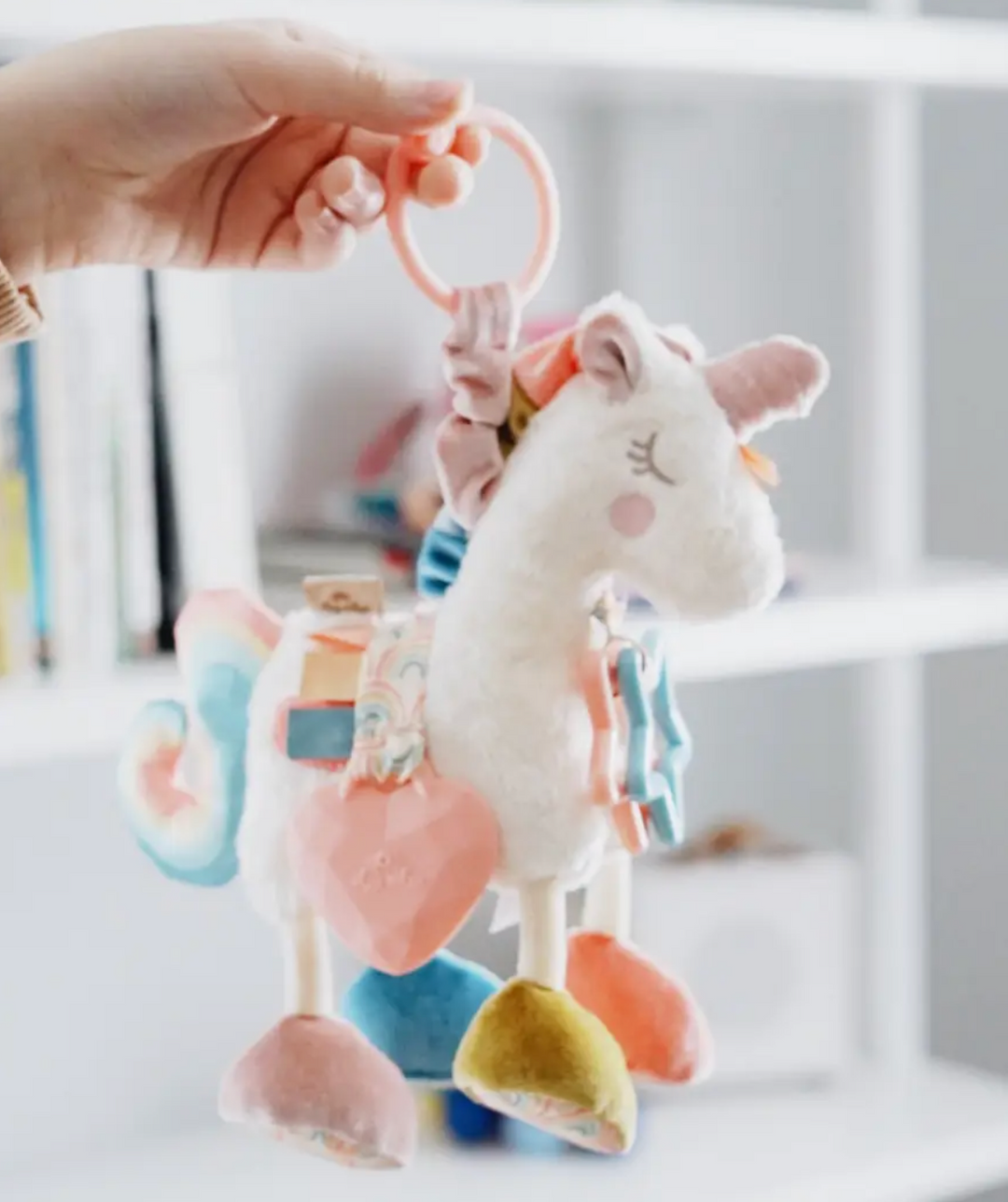 Itzy Friends Link & Love™ Unicorn Activity Plush with Teether Toy
