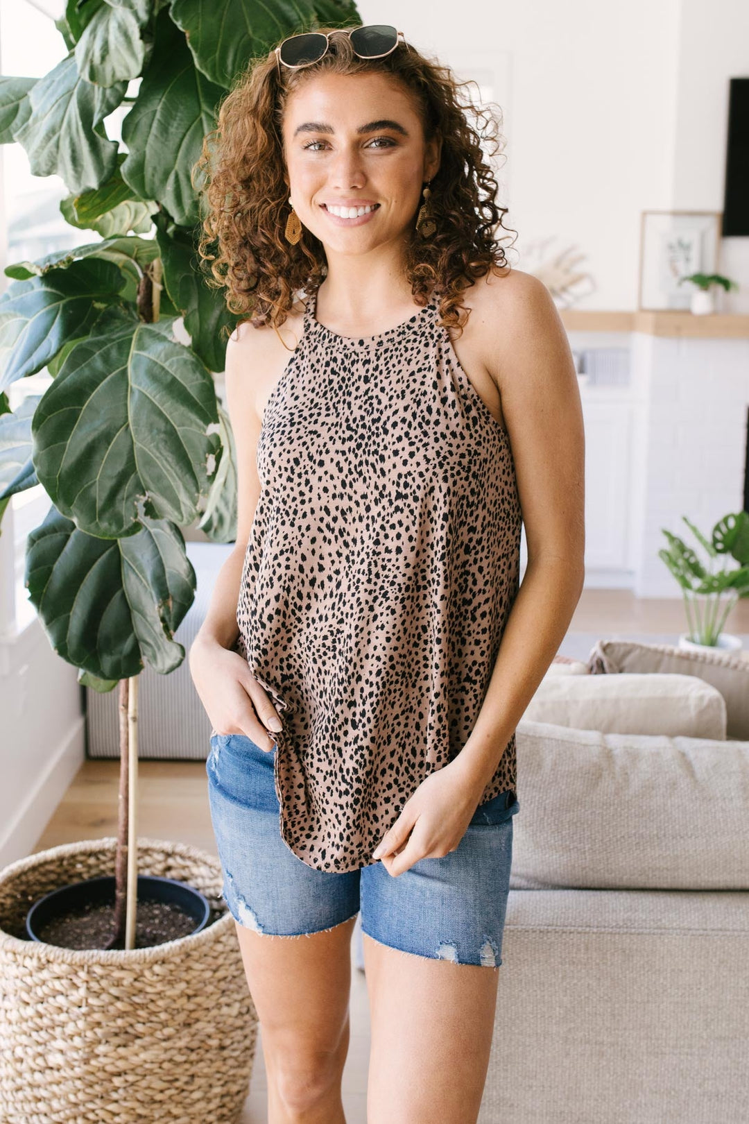 Sprinkled With Animal Print Top