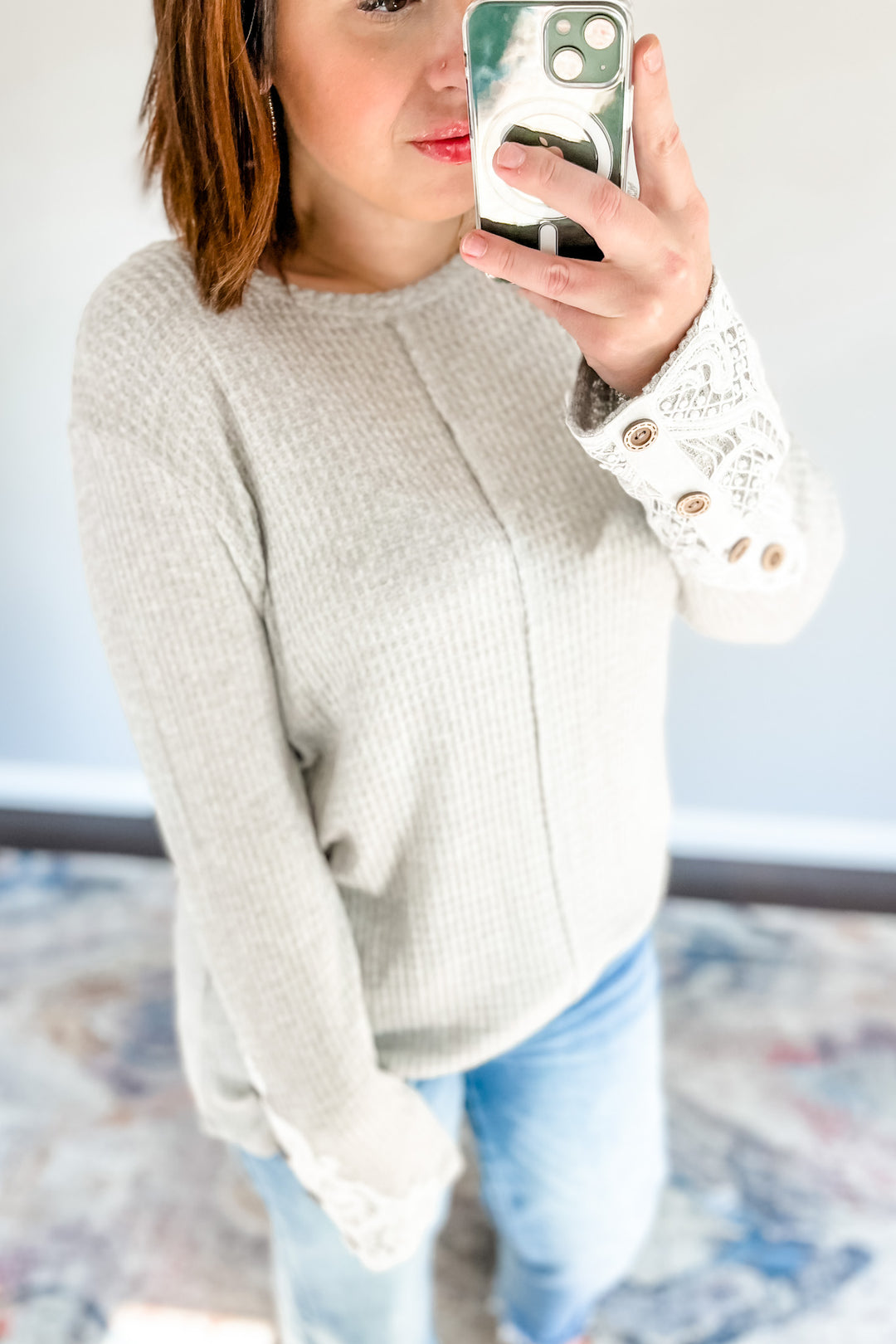 Lace Sleeve Thermal Top