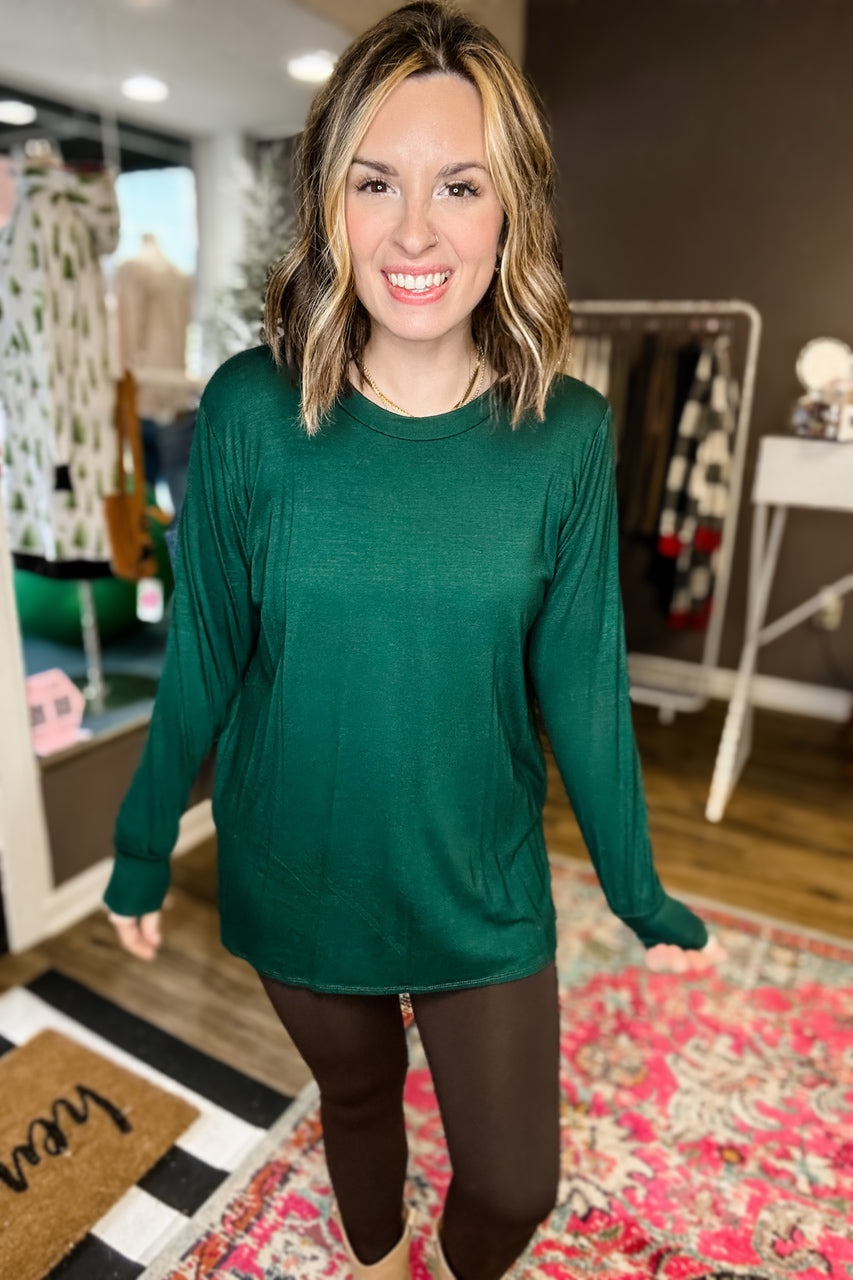 The Ivy Top in Dark Green