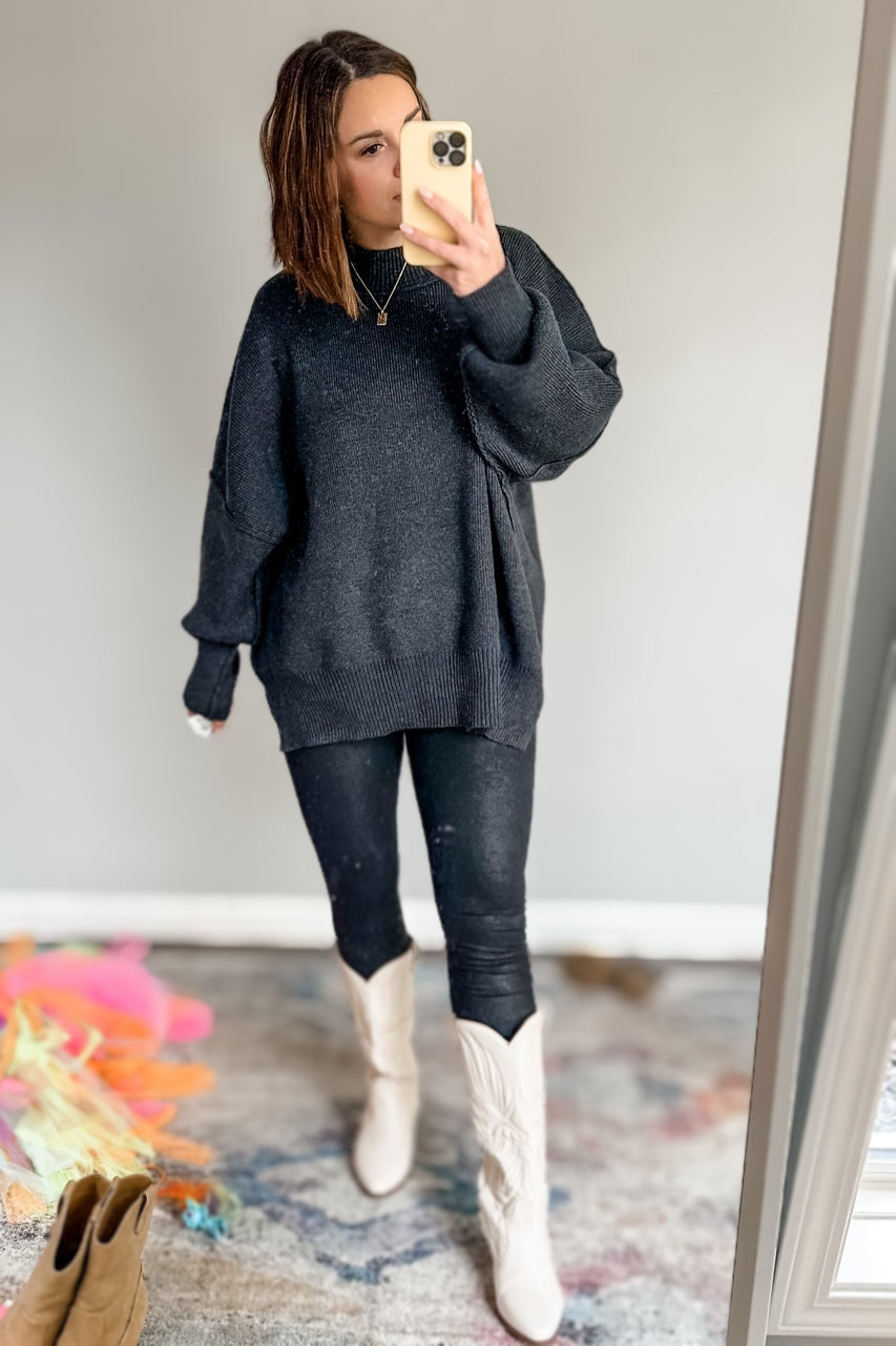 The Cadence Sweater in Charcoal