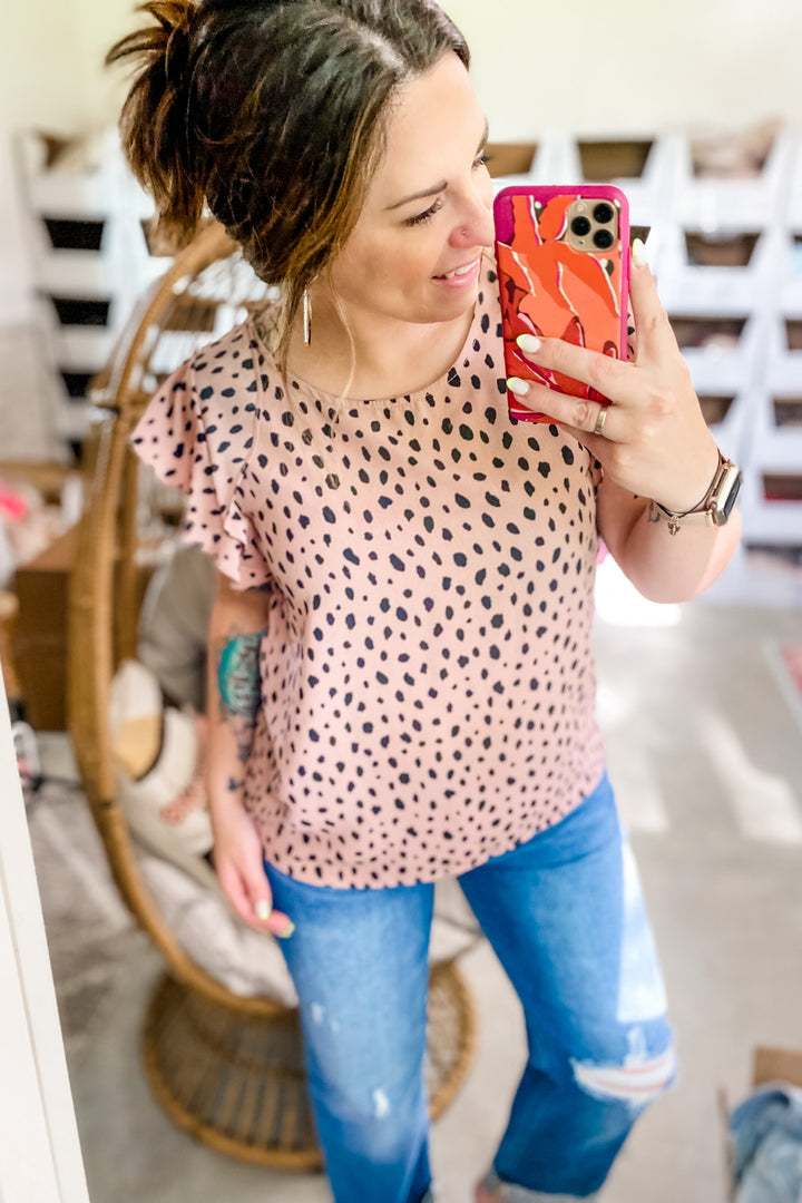 Dotted Babe Top in Mauve