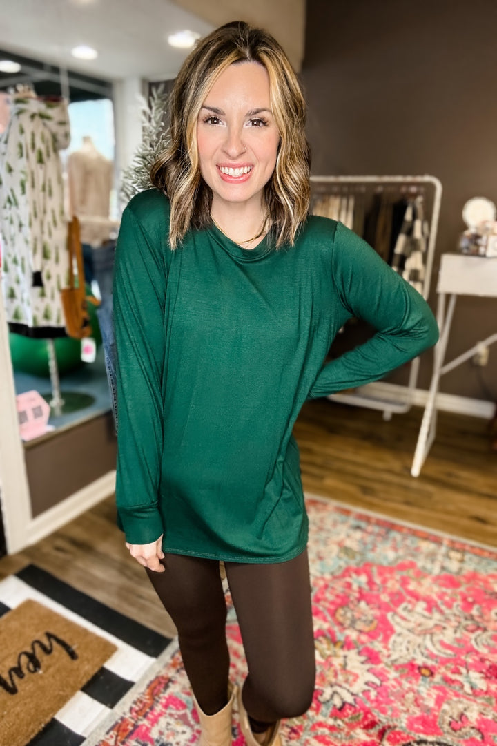 The Ivy Top in Dark Green