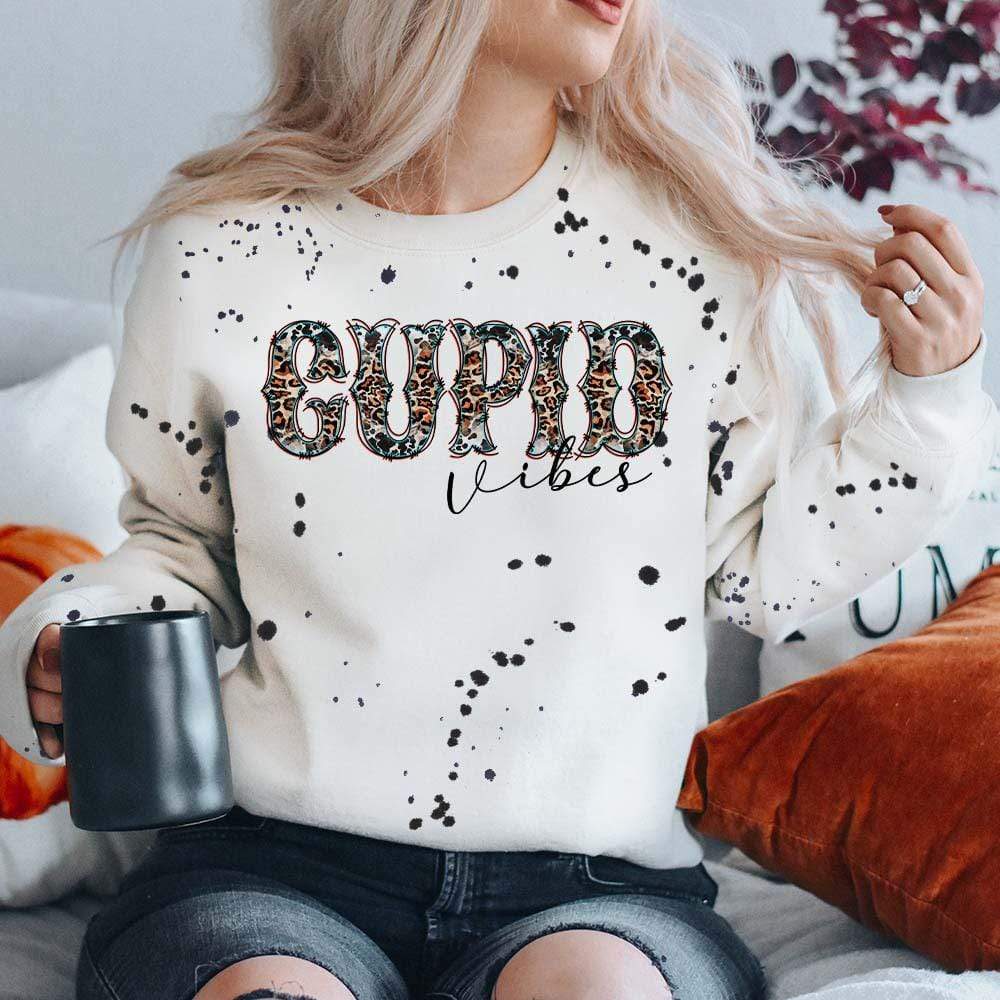 PREORDER | Paint Splatter Cupid Vibes Sweatshirt